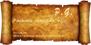 Paskesz Gusztáv névjegykártya